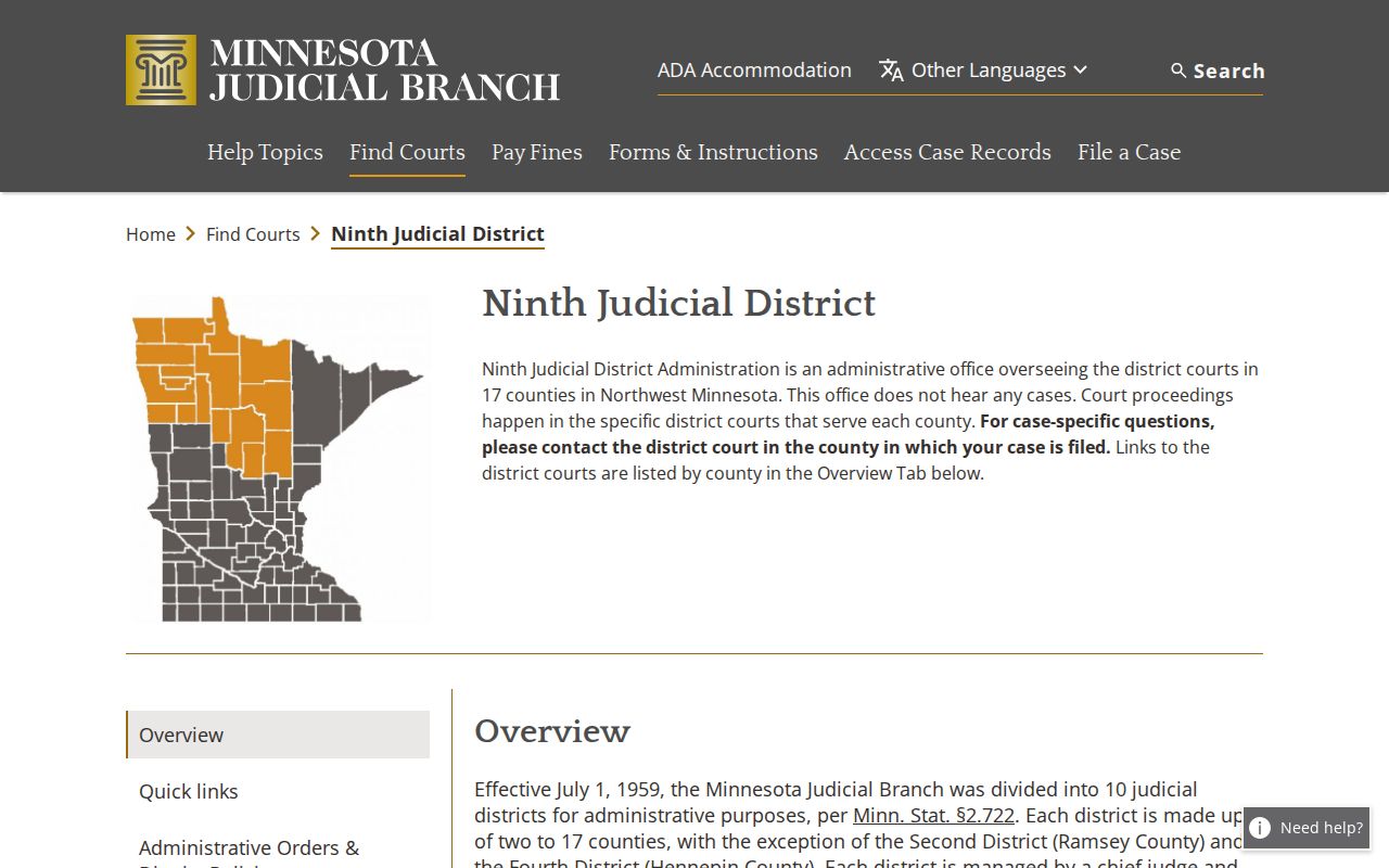 Aitkin County municipal warrant records within the Ninth Judicial District